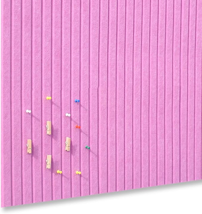 Large Cork Board Alternative-12 Pcs Self-Adhesive Felt Bulletin Board Tiles, Felt Pin Board Cork Board Tiles for Home Office Wall Decor, Tack Board 47"x35" (Rose