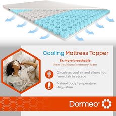 Dormeo RV King Cooling Mattress Topper, 3-Inch with Octaspring® Technology for Optimal Back Support, Medium Firmness