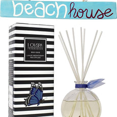 LOVSPA Reed Diffuser Set, Beach House Scented Oil Diffuser with Sticks, Home Fragrance Accessories for Bathroom Shelf Decor, Aroma Diffusers for Home or Office Desk, USA Made