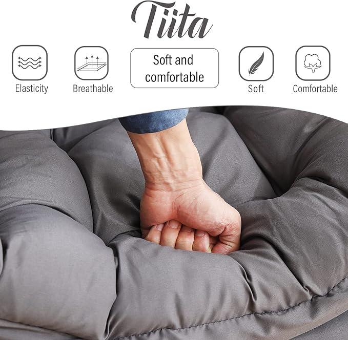 Tiita Lazy Chair with Ottoman, Modern Large Accent Lounge Chair, Leisure Sofa Armchair with Ottoman, Reading Chairs with Footrest for Bedroom, Living Room, Dorm Rooms, Garden