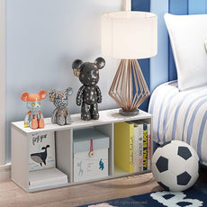 Furinno LUDER Book Shelf, 3-Cube Bookshelf, Bookcase with Open Shelves, 9.3 x 12 x 31.5, for Living Room, Bedroom, Home Office, White