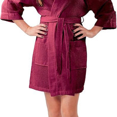 Turquaz Lightweight Short Robes For Women Waffle Kimono Bathrobe - Soft, Fast-Drying, Long-Lasting Cotton Blend