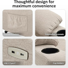 MCombo Oversized Power Lift Recliner Chair with Extended Footrest, Extra Wide 27.2