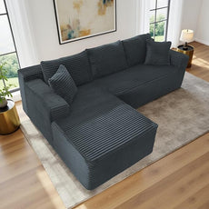 105''Sectional Cloud Couch with L Shaped Chaise,Modern Modular Sectional Sofa,Comfy Sectional Couches for Living Room,Bedroom,Apartment (Dark Grey, 105''W Left Facing Chaise)
