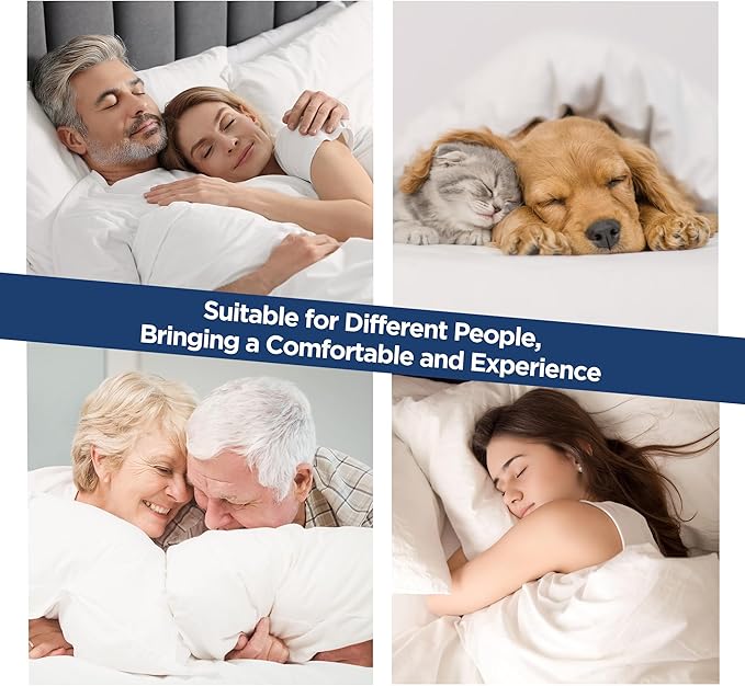 Enhomee Memory Foam Mattress Topper, 4 Inch King Mattress Topper with Cooling Gel and Washable Tencel Cover for Master Bedroom, Soft & Pressure Relief & Breathable, CertiPUR-US Certified, Non-Slip