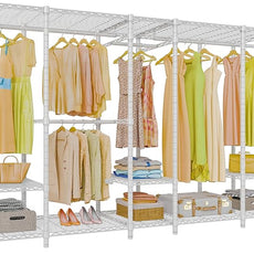 VIPEK V50 Extra Large Portable Closet Rack Bedroom Armoire Freestanding Wardrobe Closet, Heavy Duty Multi-Functional Metal Clothing Rack for Hanging Clothes, Max Load 1300lbs, White