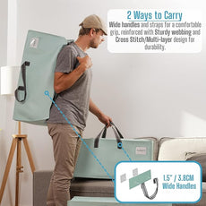 VENO 2 Pack Moving Bags w/Backpack Straps, Heavy Duty, Moving Boxes Alternative, Packing Supplies, Large Storage Totes for Dorm Room Essentials with Zipper for Clothes (Light Green Matte, 2 Pack)