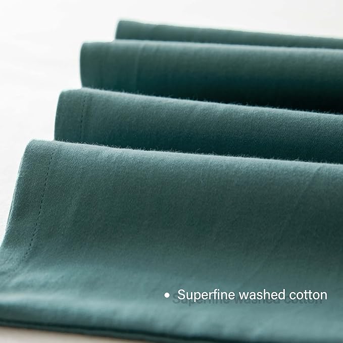 HeimenAogo Egyptian Cotton Duvet Cover Set King, Ultra Soft and Breathable Comforter Cover with Zipper Closure, High Thread Count Long Staple Cotton Blanket Cover 3Pcs, Teal (104"×90")