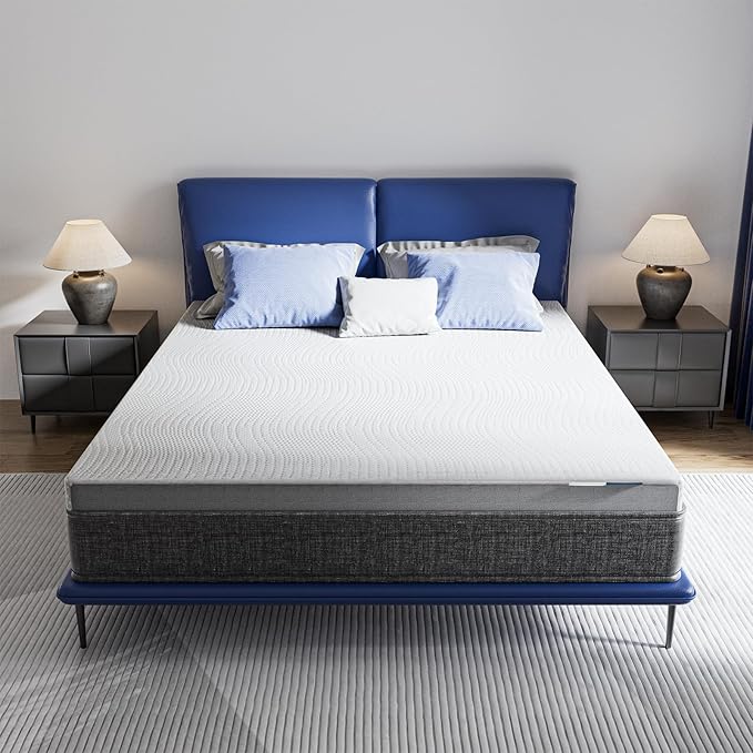 Cooling Mattress Topper Queen Size 2 Inch, Cooling Gel & Bamboo Charcoal Memory Foam Mattress Topper for Back Pain Relief, Firm Dual-Layer Foam Bed Pad with Removable Cover