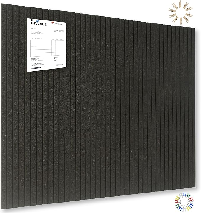 Large Black Cork Board Alternative-12 Pcs Self-Adhesive Felt Bulletin Board Tiles, Felt Pin Board Cork Board Tiles for Home Office Wall Decor, Tack Board 47"x35"