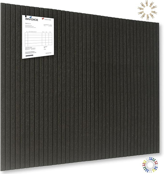Large Cork Board Alternative-12 Pcs Self-Adhesive Felt Bulletin Board Tiles, Felt Pin Board Cork Board Tiles for Home Office Wall Decor, Tack Board 47"x35" (Black