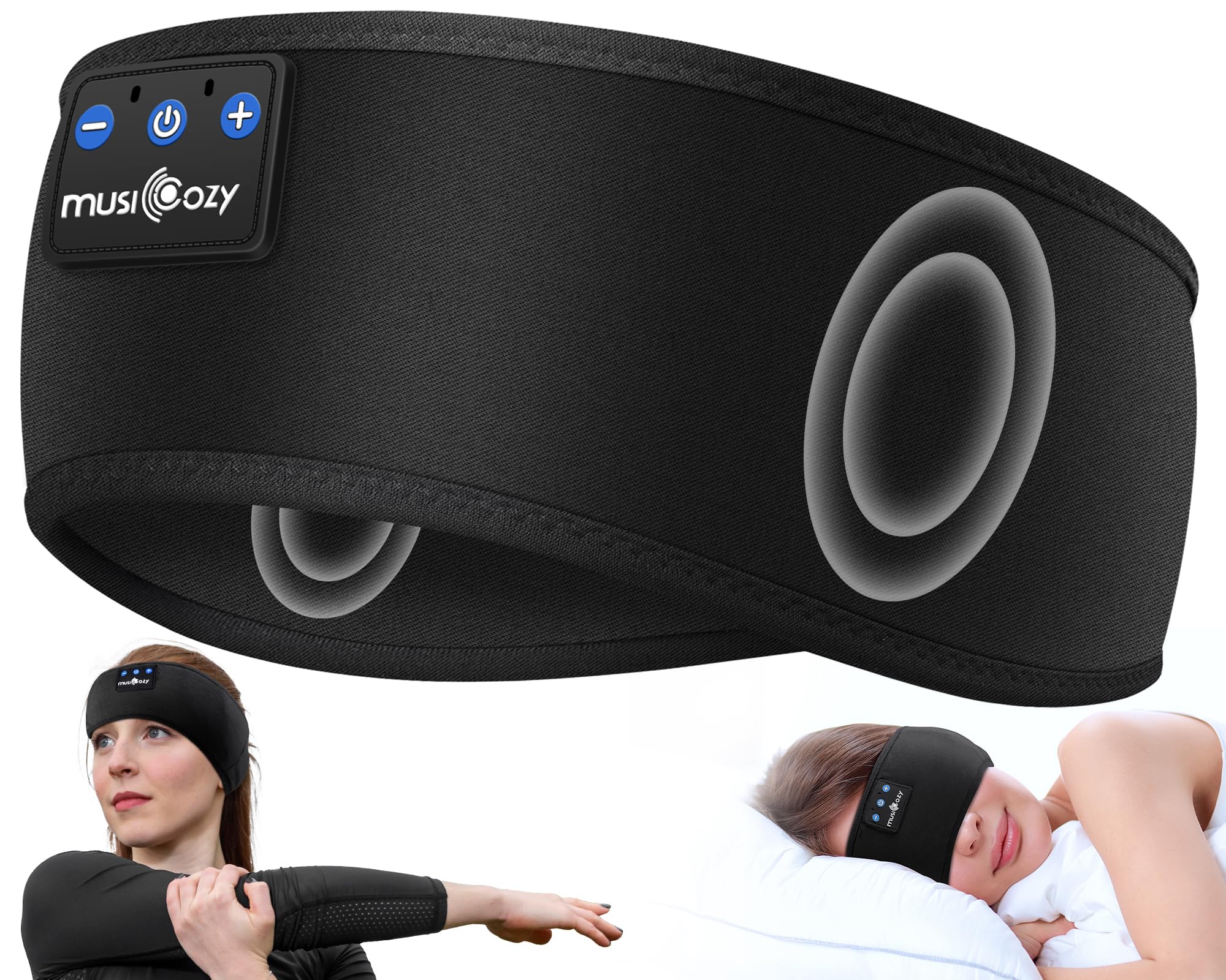 MUSICOZY Sleep Headphones Bluetooth 5.4 Headband, Sports Wireless Earphones Sweat Resistant Earbuds Sleeping Headphone with Ultra-Thin HD Stereo Speaker for Workout Running Cool Gadgets Unique Gifts Dormly