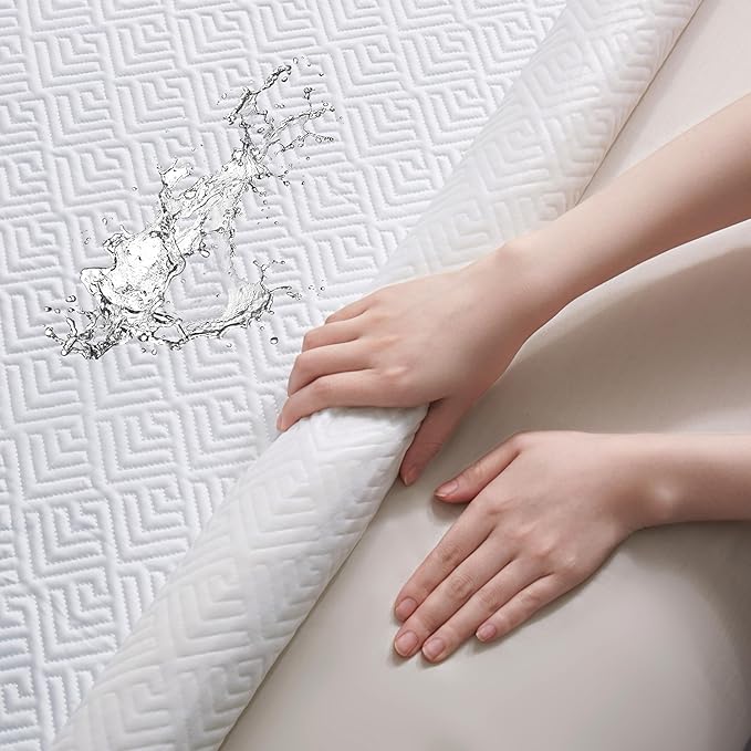 100% Waterproof 54''x74''Mattress Protector 18''Deep Pocket Breathable Incontinence Pads for Adults Kids Elderly Pets Machine Washable and Easy Care Bedwetting Pads(White, Full)
