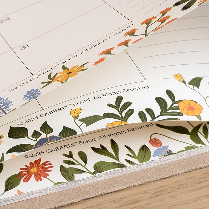 Desk Calendar 2026 with Desktop Mat, Cabbrix Large Desk Pad Calendar 15 x 12 Inch Runs From January 2026 to June 2027, Floral Design Calendar 2026 for Home School and Office (Apricot)