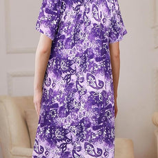 Ekouaer Women Robe Zipper Front Mumu Duster Robes Zip Up Housecoat Soft Sleepwear with Pockets