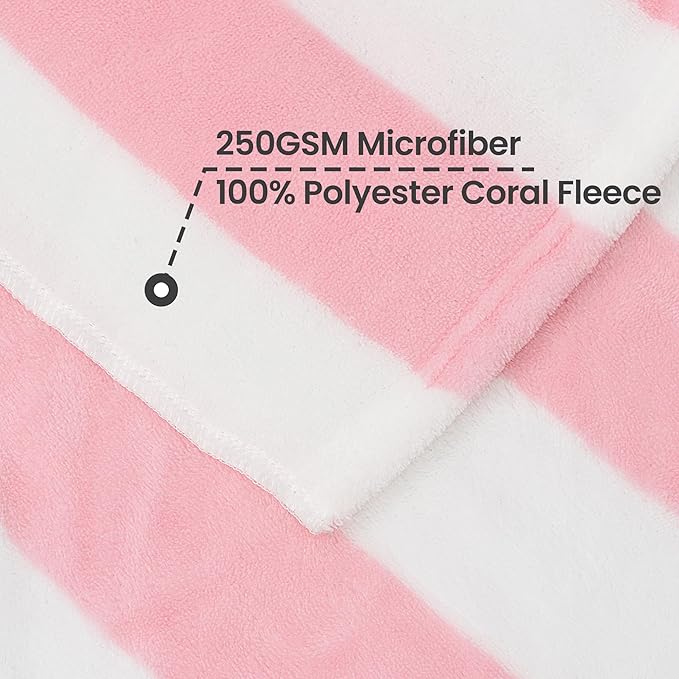 Touchat 4 Pack Cabana Stripe 250GSM Polyester Lightweight Quick-Dry Beach Towel & Blanket Combo- 30'' x 60'' Compact Travel Towel for Pool, Camping, Gym, Yoga | Ultra-Portable, Multi-Functional，Pink