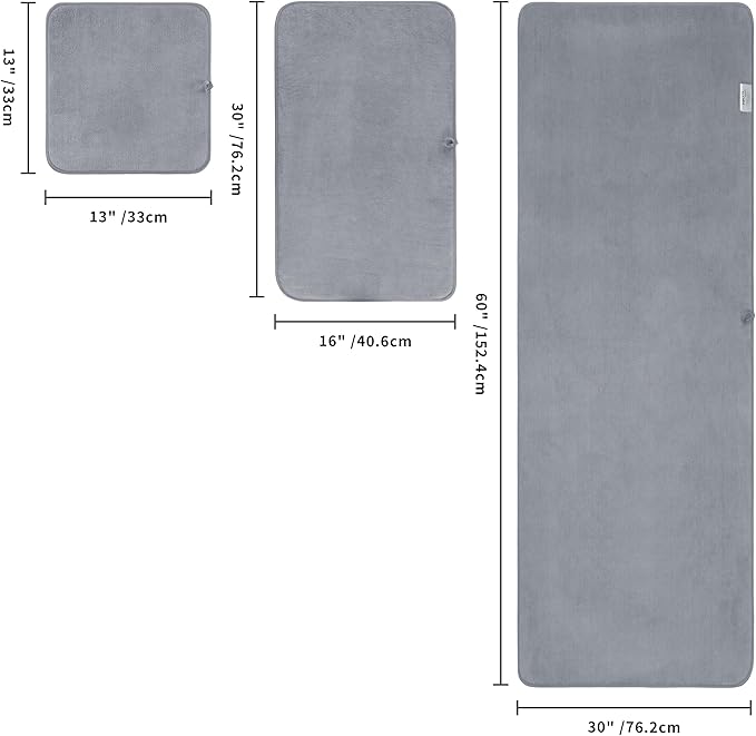 POLYTE Oversize, 60 x 30 in., Quick Dry Lint Free Microfiber Bath Towel Set, 6 Piece (Gray)
