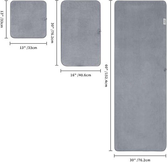 POLYTE Oversize, 60 x 30 in., Quick Dry Lint Free Microfiber Bath Towel Set, 6 Piece (Gray)