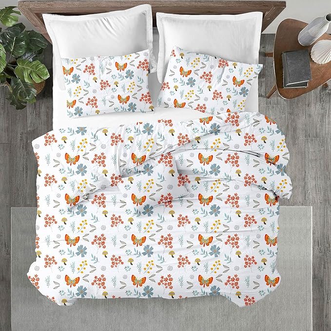 Kotton Culture 3 Pc King Size Duvet Cover Set- 100% Egyptian Cotton Sateen 600 Thread Count Ultra Soft Premium Durable Comforter Cover Zipper Closure & Corner Ties (Rain Forest, King 102"x94")