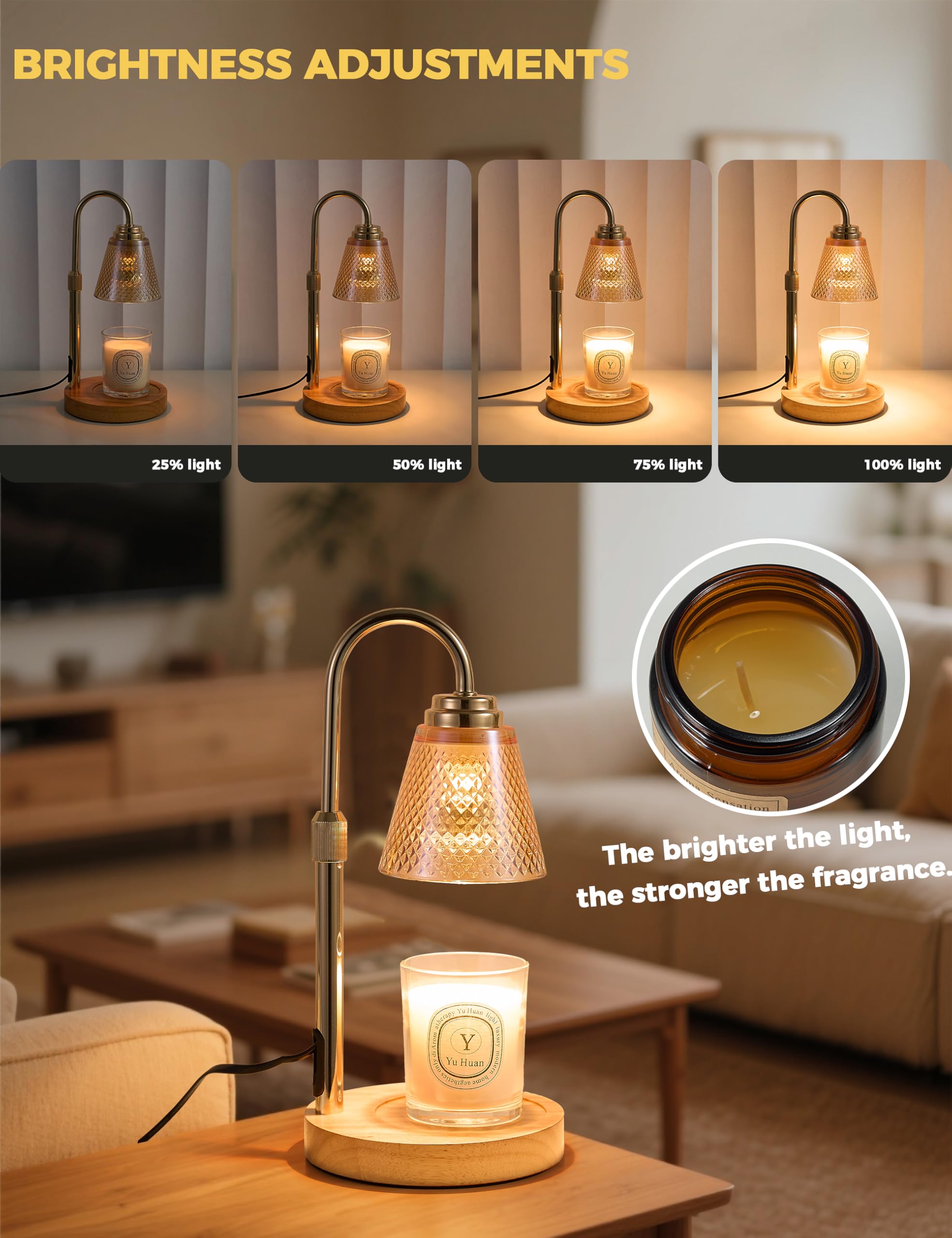 Candle Warmer Lamp with Timer Dimmer, Birthday Gifts for Mom Women Friend Sister, House Warming Gifts, Wax Melt Warmer, Office Apartment Dorm Room Home Decor Dormly