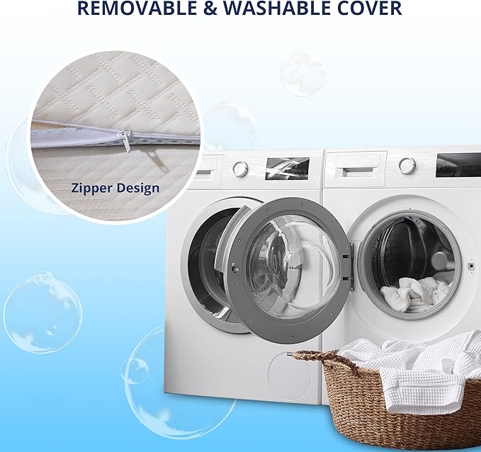 3 Inch Gel Memory Foam Mattress Topper Queen Size, Cooling Bed Topper for Pressure Relief with Removable Breathable Soft Cover, CertiPUR-US Certified