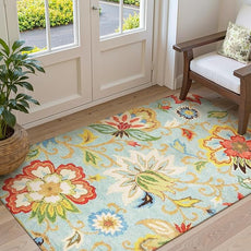 Lahome Collection Modern Floral Area Rug - 3'x5' Washable Rug Non-Slip Colorful Vintage Accent Distressed Throw Rugs Floor Carpet for Living Room Bedrooms Decor (3’X 5’, Paisley)