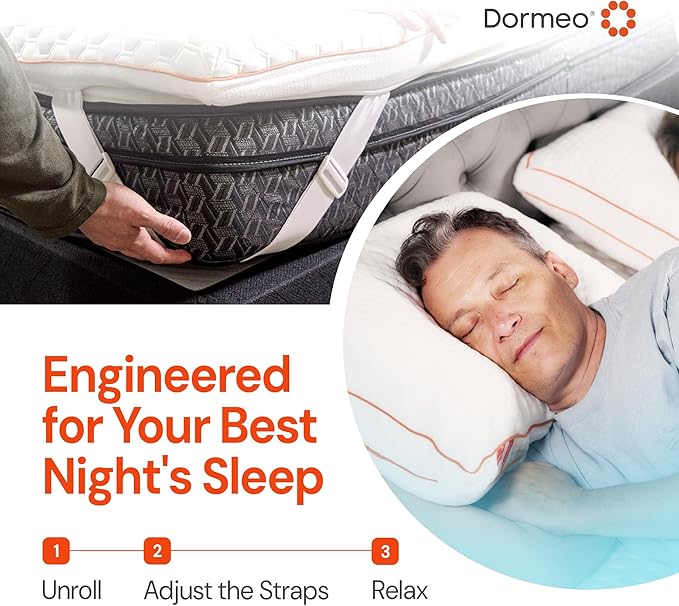 Dormeo Premium Twin Cooling Mattress Topper - 3-Zone OctaspringⓇ Technology for Optimal Back Support, Anti-Slip Bottom