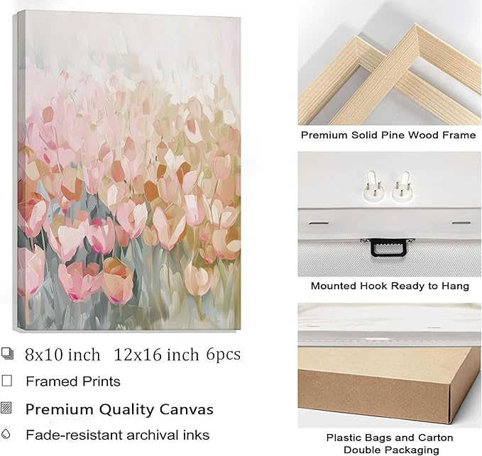 6Pcs Coquette Wall Art Pastel Pink Trendy Canvas Bow Posters White Swan Preppy Painting Butterfly Pictures Aesthetic Floral Prints Nursery Wall Decor for Teen Girls Bedroom College Dorm Framed