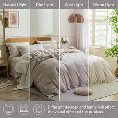 JELLYMONI Cotton Duvet Cover Twin XL Size - Light Khaki Comforter Cover with Button 100% Washed Cotton 2PCS Breathable Soft Solid Bedding Set Duvet Cover 66×92in & 1 Pillowcase (NO Comforter)