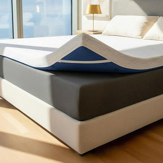 ViscoSoft 2 Inch Memory Foam Mattress Topper King - Select High Density Ventilated Mattress Pad - Premium Removable Rayon Cover
