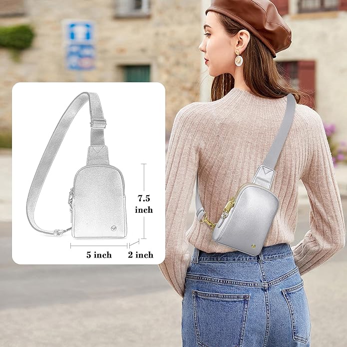 INICAT Travel Small Crossbody Sling Bags Women Cross Body Purses Passport Holder Vegan Leather Fanny Packs Birthday Gifts