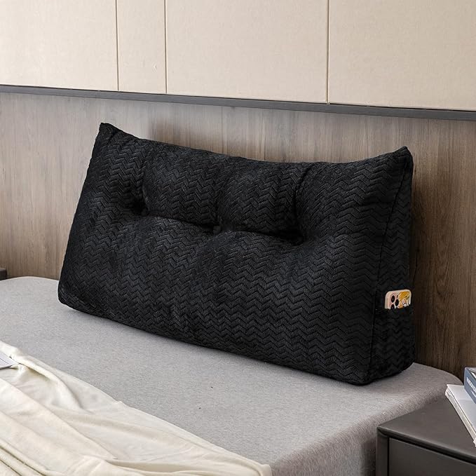 Large Bolster Triangular Headboard Wedge Backrest Positioning Support Bed Rest Reading Pillows Headboard Wedge Pillows for Day Bed with Removable Cover