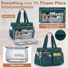 RAINSMORE Teacher Tote Bag for Women Work Bags 15.6 Inch Laptop Tote Bag with Large Cup Holder Nurse Bag Computer Handbag