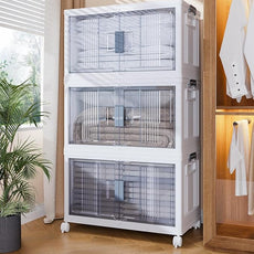 OlarHike 76QT Lockable Storage Bins with Lids - Folding Storage box with Doors and Wheels, Collapsible Plastic Bins for Closets, Stackable Organizer and Containers, Christmas Gifts, 3 Pack Cubes