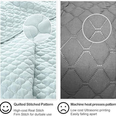 HORIMOTE HOME Quilt Twin Size Aqua Blue, Lightweight Quilt for Summer Ultra-Soft Microfiber Modern Style Quilted Clouds Pattern Bedspread Quit Set 2 Pieces (1 Quilt and 1 Pillow Sham)