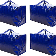 VENO 4 Pack Moving Bags and Large Christmas Decoration Storage Bins with lids. Alternative to Moving Boxes, Packing Supplies for College. Heavy Duty Totes (Blue, 4 Pack)