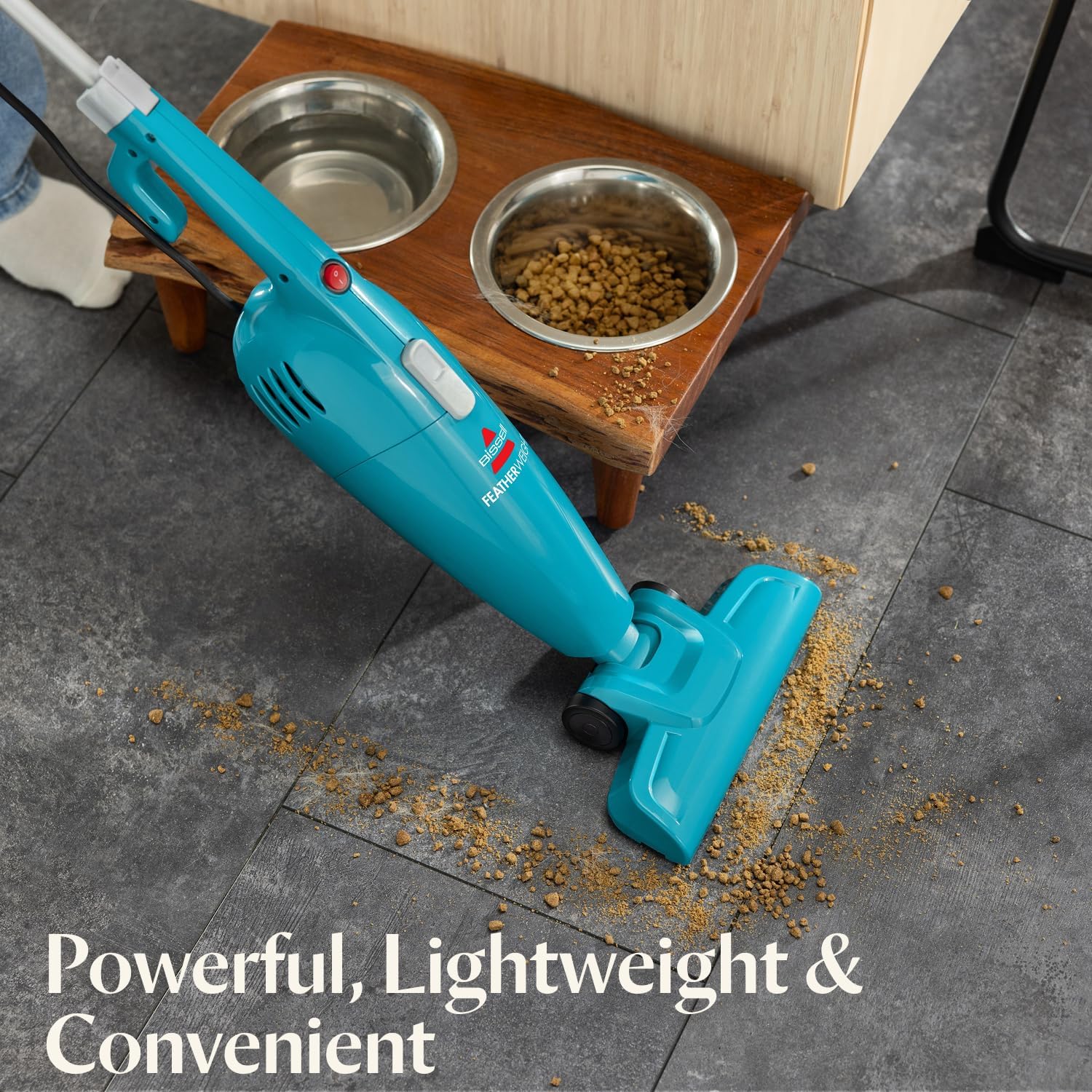 Bissell 2033M Featherweight Stick Lightweight Bagless Vacuum and Electric Broom with Crevice Tool for Hard Floors and Carpets, Blue Dormly