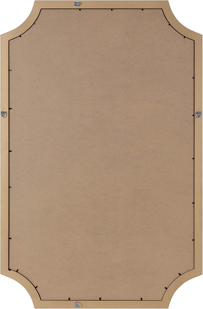 Kate and Laurel Holbrook Modern Scalloped Fabric Pinboard, 24 x 36, Gold, Decorative Bulletin Board for Wall