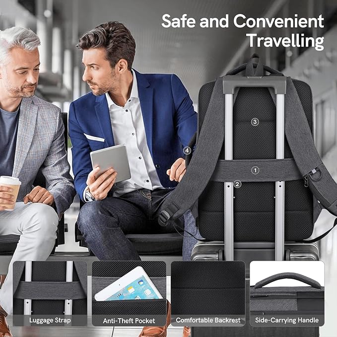 VGOAL Travel Laptop Backpack, Laptop Bookbag College Backpack Durable Water Proof with USB Charging Port for Men Women (KT0107W-G)