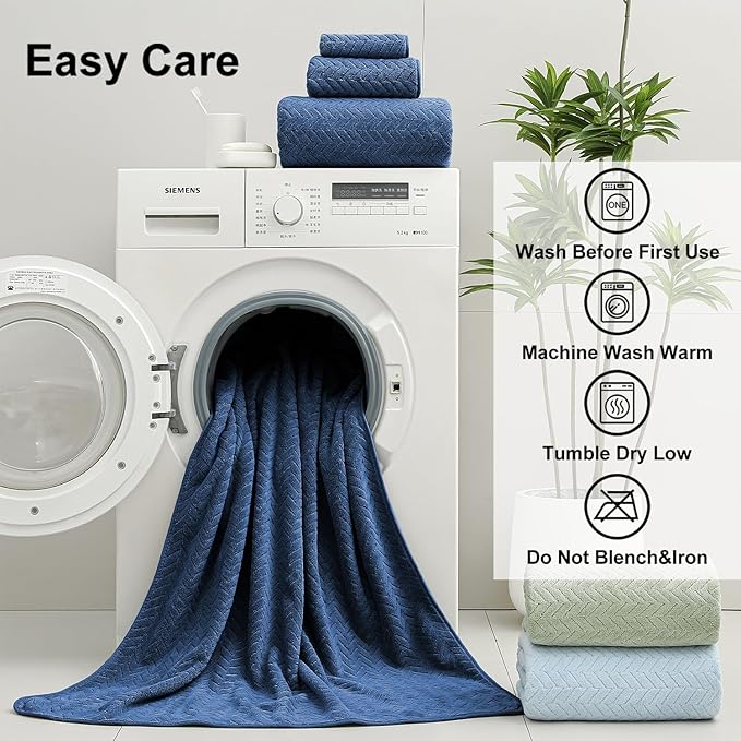 Ferdilan Extra Large 4 Pack Bath Towels Set 35"x70" Navy Blue Oversized Bath Sheet Towels, 600 GSM Ultra Soft & Absorbent Towels for Bathroom, Quick Dry Towel for Gym Hotel Camp Pool