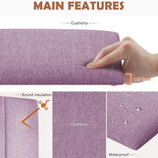 IFNOW Upholstered Wall Mounted Headboard, 3D Soundproof Wall Panels Peel and Stick for Queen Size, Reusable and Removable Tufted Bed Headboard in Violet (9 Panels, 10