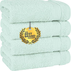 Cotton Paradise Hand Towels for Bathroom, 100% Cotton Turkish 4 Piece Hand Towel Set, Soft Absorbent Face Towels, Mint Hand Towels