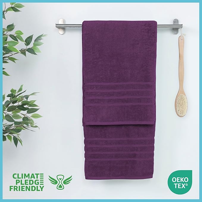 Martex 2-Pack Ultimate Performance Bath Sheet Set – 100% Cotton – 33” x 65” – Extra Large Bath Towels – Versatile – Low-Linting – Supersoft Bathroom Set – Super Absorbent – Easy Care – Dark Purple