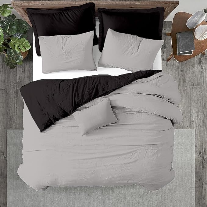 Kotton Culture 120"x98" 1 Pc Oversized King Duvet Cover Only 100% Egyptian Cotton - 600 TC Comforter Cover, Zipper Closure & Corner Ties - Fits Large King Inserts (Oversized King, Night's Shadow)