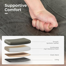 MAISON ARTS White Counter Height Bar Stools Set of 2 for Kitchen Counter Solid Wood Legs with Faux Leather Saddle Seat Farmhouse Barstools for 34