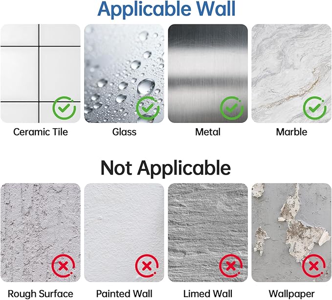 Bath Toy Storage Holder, 2 Pack Large Capacity Clear Adhesive Shower Caddy & Bathtub Organizer with Quick-Dry Holes, No Drill Wall Mounted for Bathroom, Kitchen