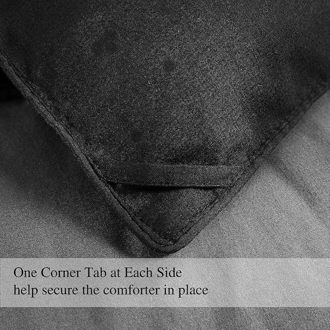 COHOME Quilted Full Size Comforter - All-Season Down Alternative Duvet Insert - Luxury Hotel Winter Warm Black Comforter with Anti-Clump Tech & 8 Tabs- Reversible - Gift for Women & Men （82"x86"）
