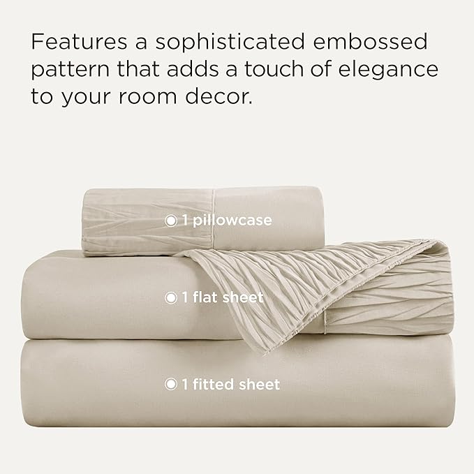 Bedsure Twin XL Sheet Sets Dorm Bedding - 3 Pieces Soft Extra Long Twin Sheets, Hotel Luxury, Easy Care Microfiber for Women, Men, Linen