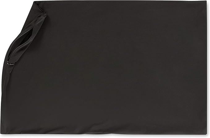 PILLOWY Cover Only for Premium Microbead Bed Pillow, Small Extra Smooth - Ultra Comfortable Sleep with Silk Like Anti Aging Cover 85% Spandex/ 15% Nylon Breathable, Cooling Matte Black