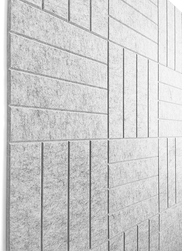 Felt Bulletin Board Tiles | Modern Cork Board Alternative | Large Cork Boards for Walls | Aesthetic Felt Wall Panels for Office & Home Decor | Pinboard & Photo Board (12-Pack) | Silver Gray